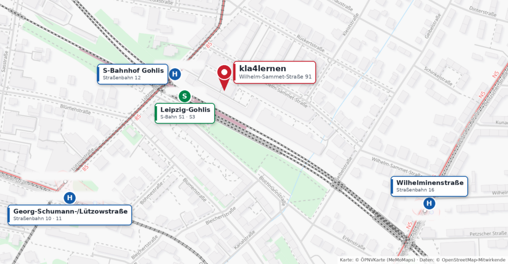 Anfahrtsskizze zum Klavierunterricht in den Bleichert-Werken, Leipzig-Gohlis